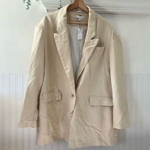 NWT Topshop Mensy Relaxed Blazer in Cream